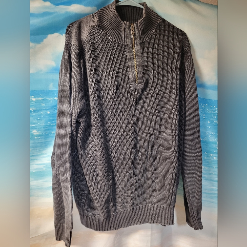 Tommy Bahama Washed out Look Cotton Quarter Zip Sweater Mens Size XL